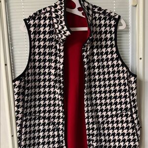Houndstooth Vest with Red Lining, reversible wear